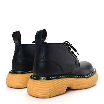 Bottega Veneta Calfskin Mens The Swell Lace Up Ankle Boots 40 40 Black Natural Rubber 4 of 6