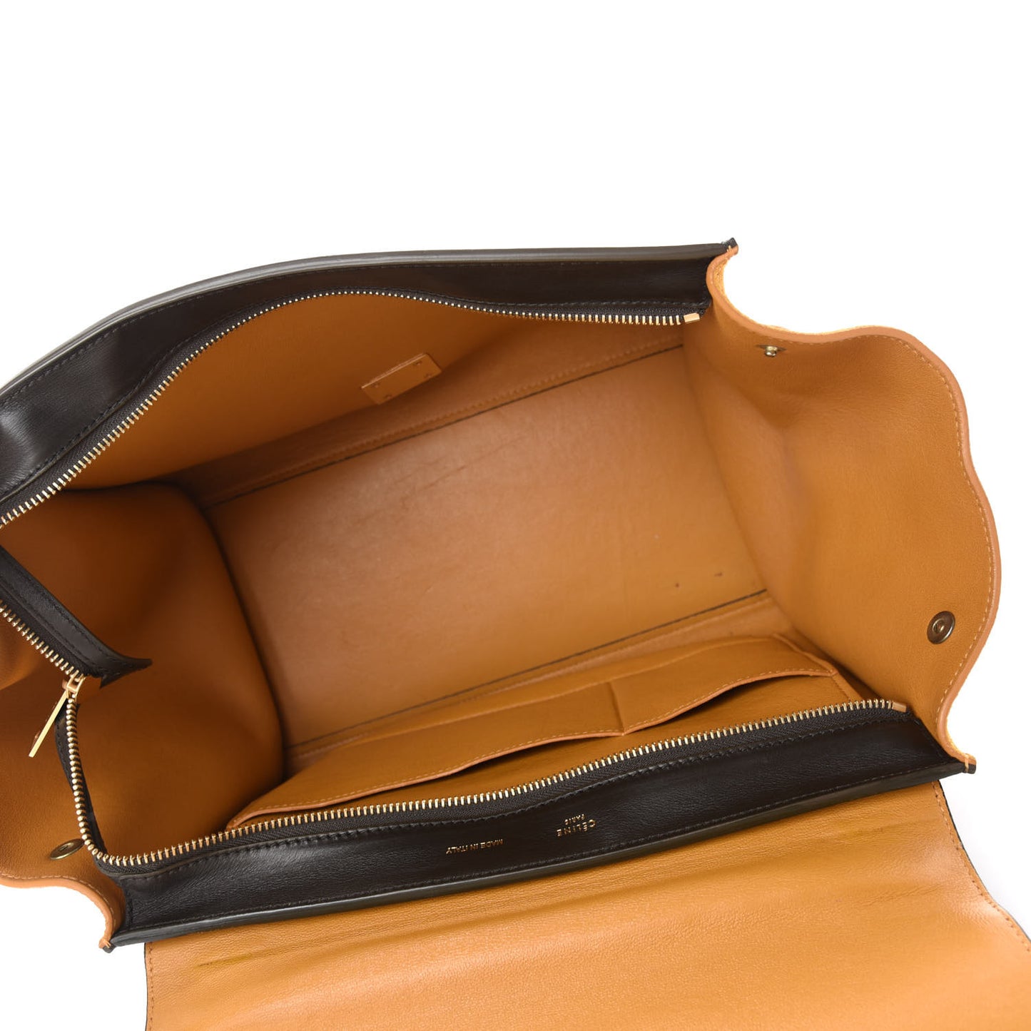 Smooth Calfskin Suede Medium Tri-Color Trapeze Mustard