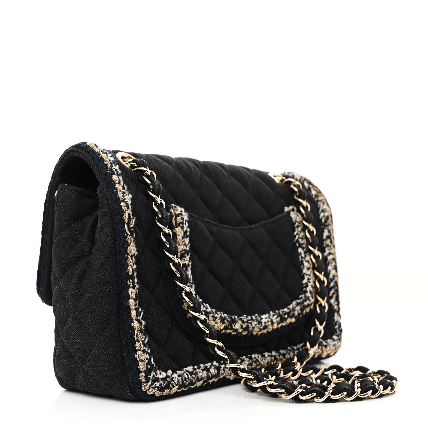 Chanel Denim Braided Medium Flap Bag Black 3 of 11