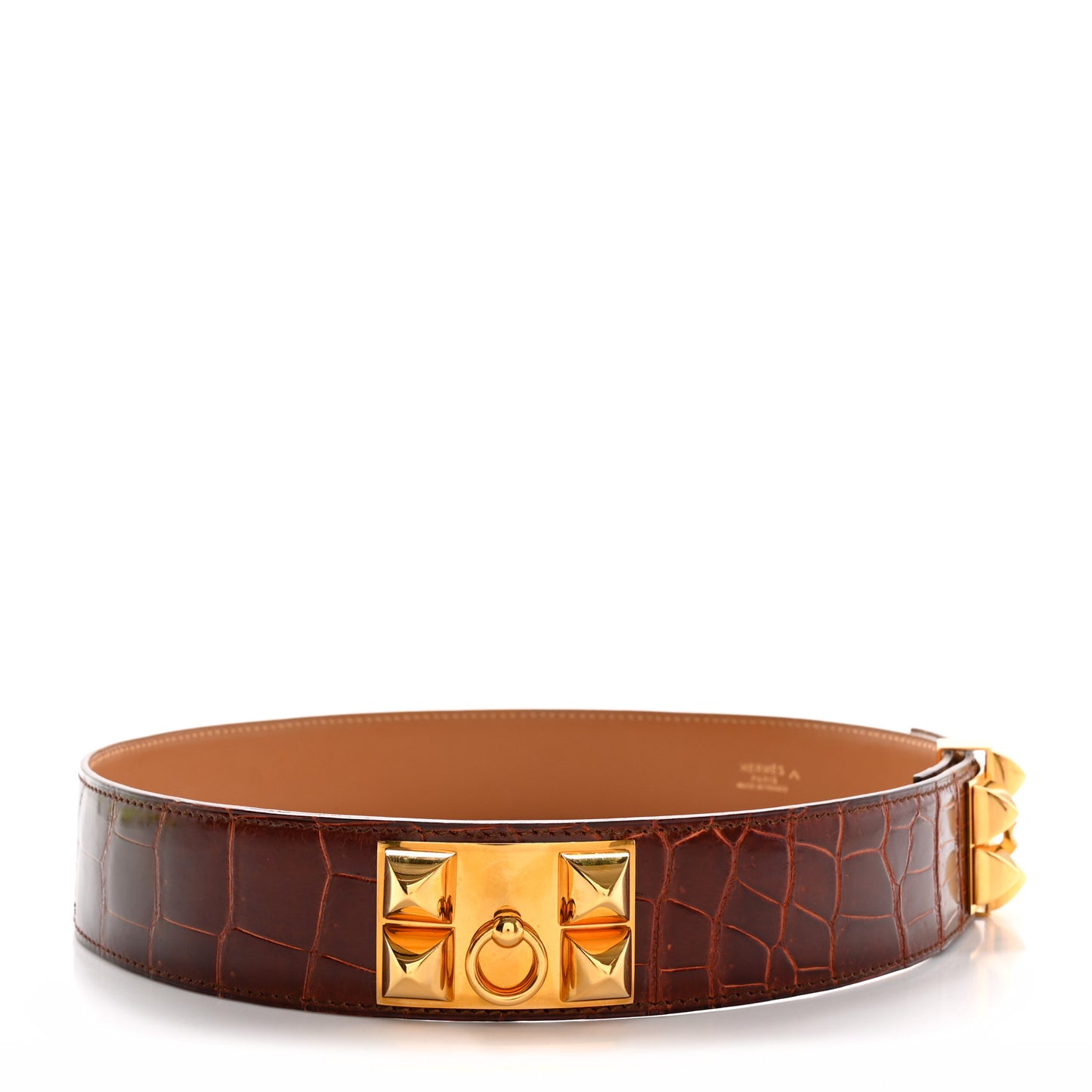 Shiny Porosus Crocodile Collier De Chien CDC Belt 70 28 Rouge H