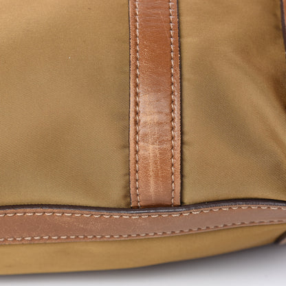 Prada Tessuto Nylon Calfskin Shoulder Bag Brown 19 of 30