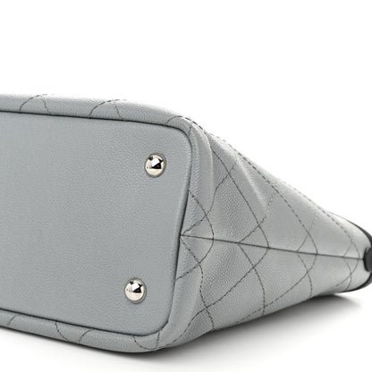 Chanel Grained Calfskin Shopping Fever Tote Grey Black 11 of 12