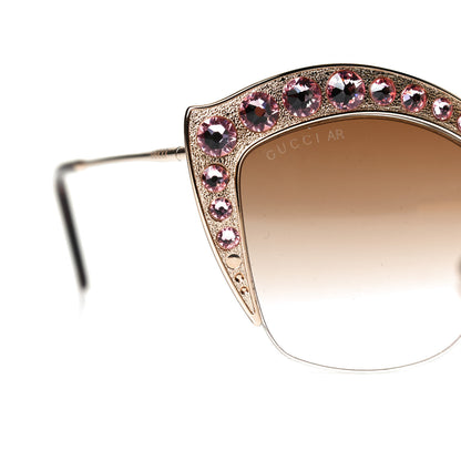 Gucci Metal Crystal Cat Eye Sunglasses GG00114S Pink 5 of 5