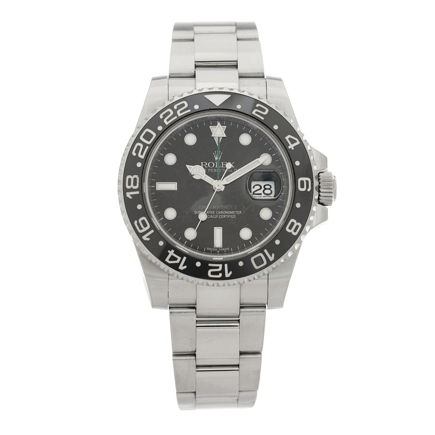 Stainless Steel 40mm Oyster Perpetual Date GMT Master II Watch Black 116710LN