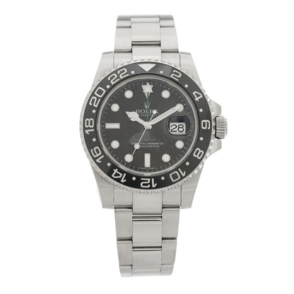 Rolex Stainless Steel 40mm Oyster Perpetual Date GMT Master II Watch Black 116710LN 1 of 4
