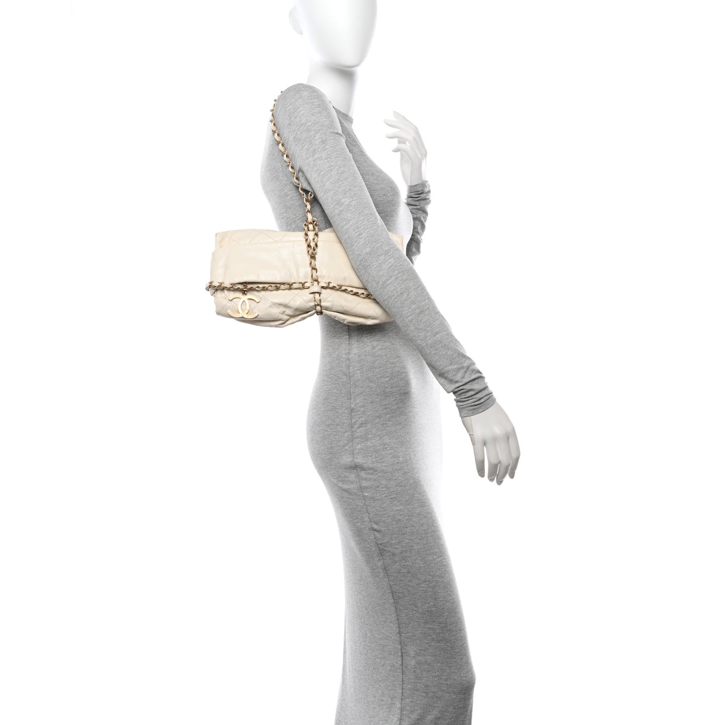 Calfskin Quilted Baluchon White