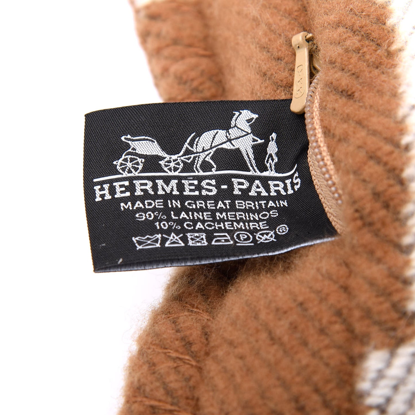 Wool Cashmere Avalon Pillow PM Ecru Camel