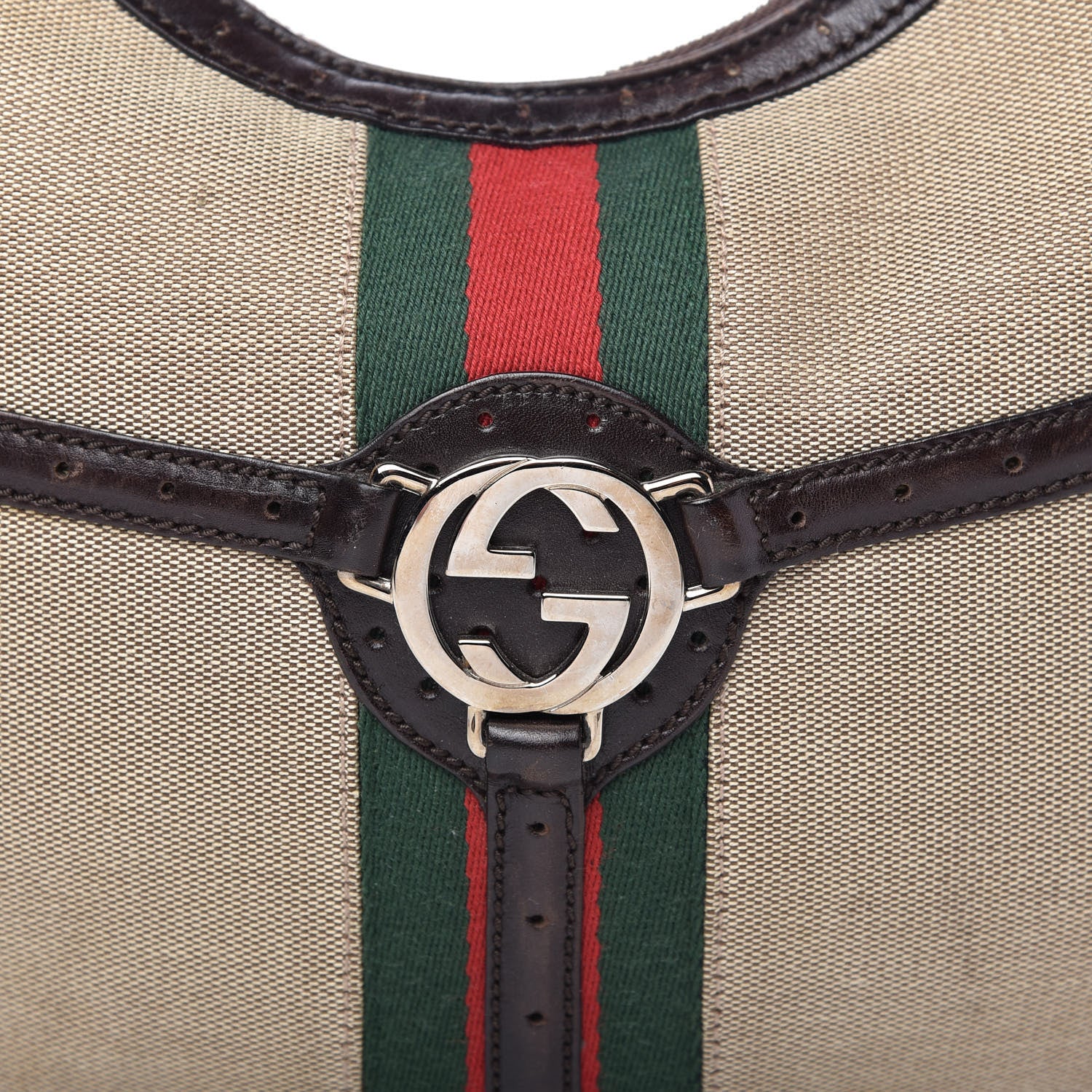 Gucci Canvas Web GG Reins Hobo Brown 10 of 10