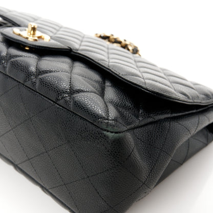 Chanel Caviar Quilted Jumbo Single Flap Black 12 of 14