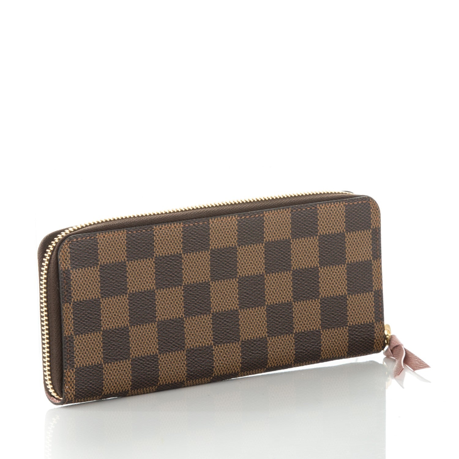 Louis Vuitton Damier Ebene Clemence Wallet Rose Ballerine 3 of 7