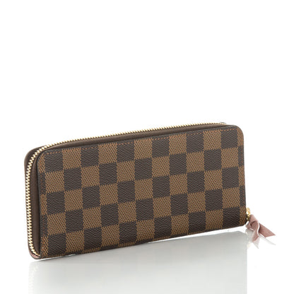 Louis Vuitton Damier Ebene Clemence Wallet Rose Ballerine 3 of 7
