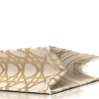 Christian Dior Canvas Embroidered Medium Book Tote Gold Multicolor 10 of 10