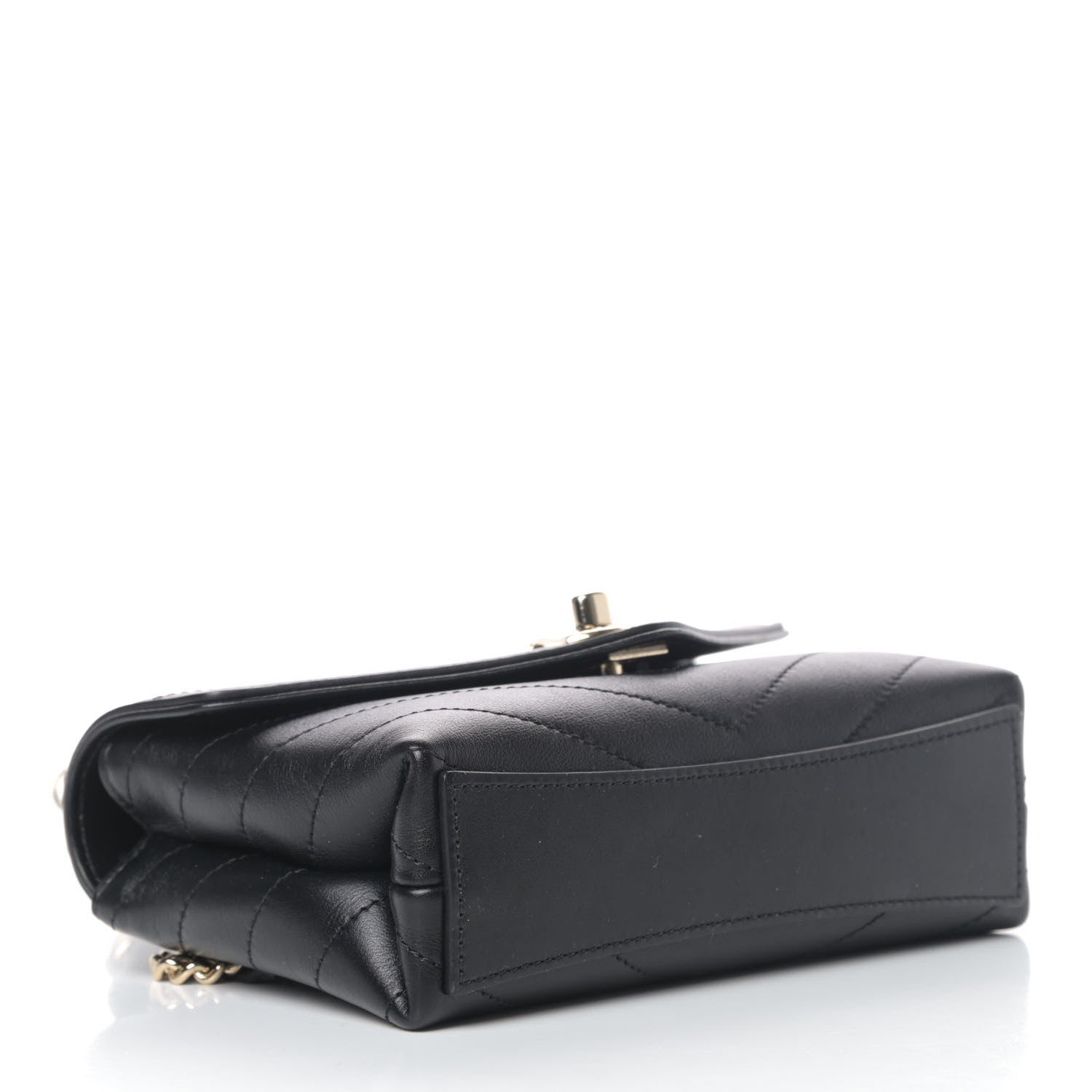 Chanel Calfskin Chevron Stitched Coco Waist Bag Black 3 of 4