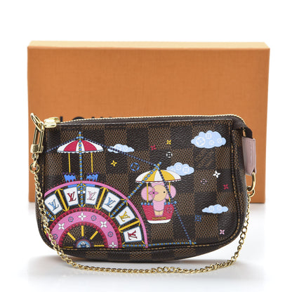 Louis Vuitton Damier Ebene 2020 Christmas Animation Big Wheel Mini Pochette Accessories Rose Ballerine 9 of 9