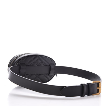 Gucci Calfskin Matelasse GG Marmont Belt Bag 85 34 Black 3 of 8