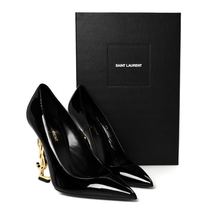 Saint Laurent Patent Opyum 110 Pumps 38 Black Gold 10 of 10