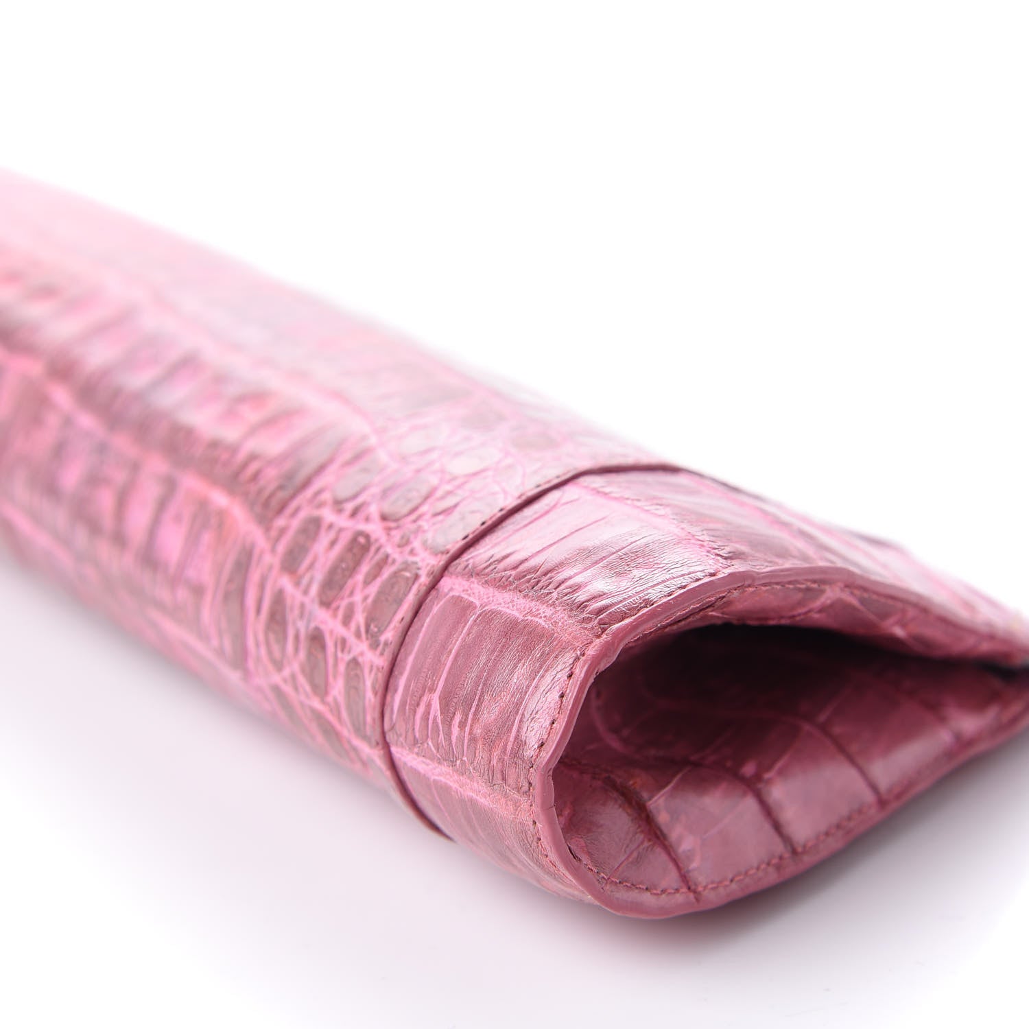 Nancy Gonzalez Metallic Crocodile Clutch Pink 9 of 10