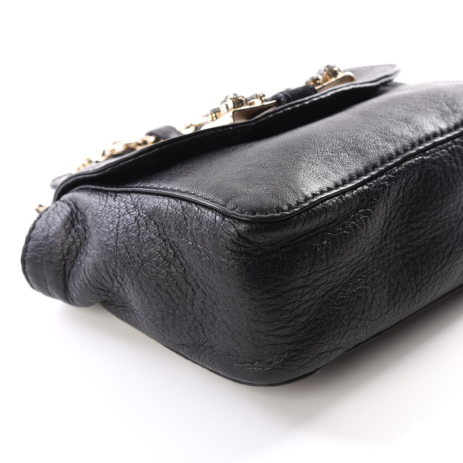 Chloe Grained Calfskin Crystal Mini Lily Crossbody Bag Black 5 of 11