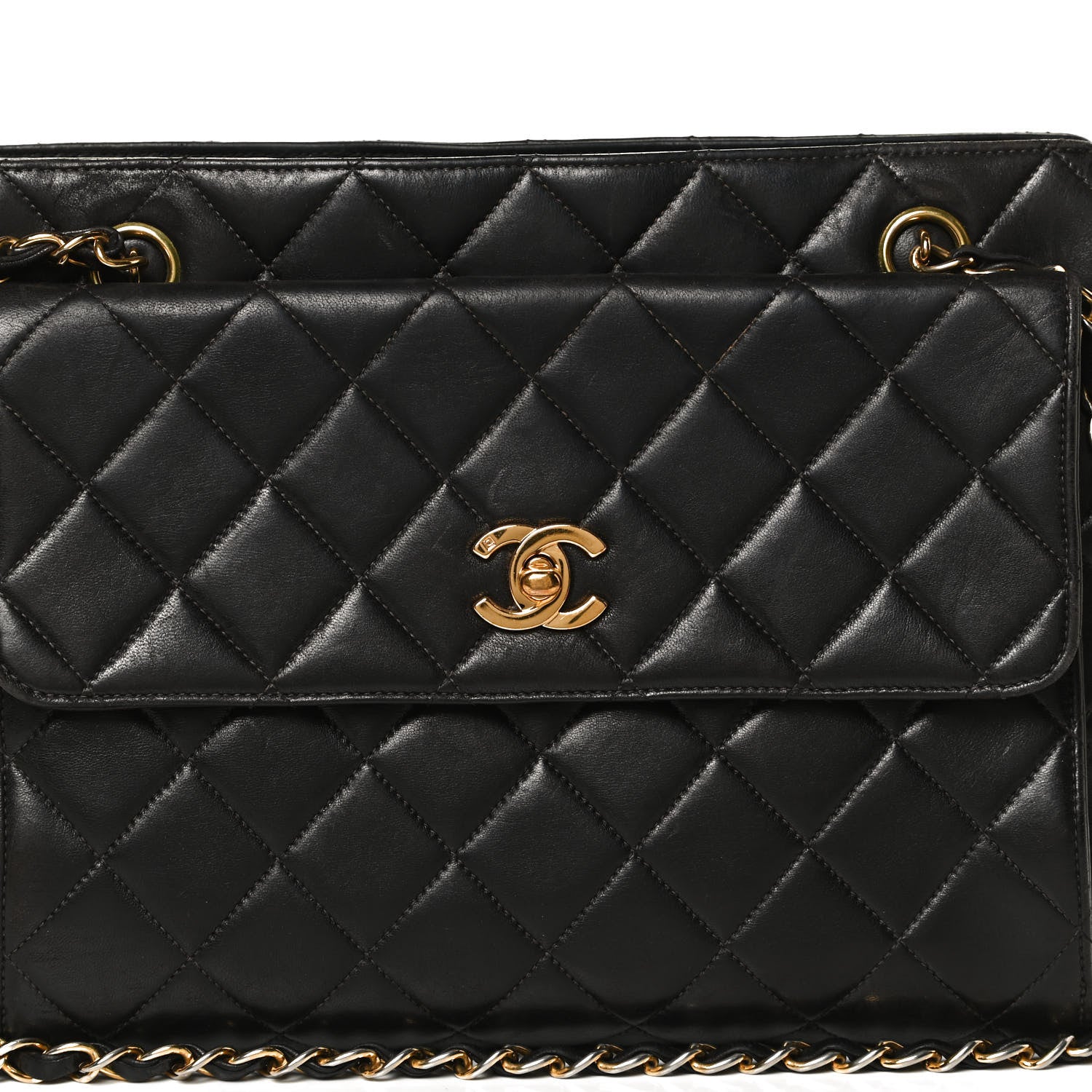 Chanel Lambskin Quilted Flap Shoulder Bag Black 8 of 10