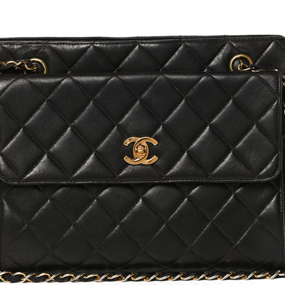 Chanel Lambskin Quilted Flap Shoulder Bag Black 8 of 10
