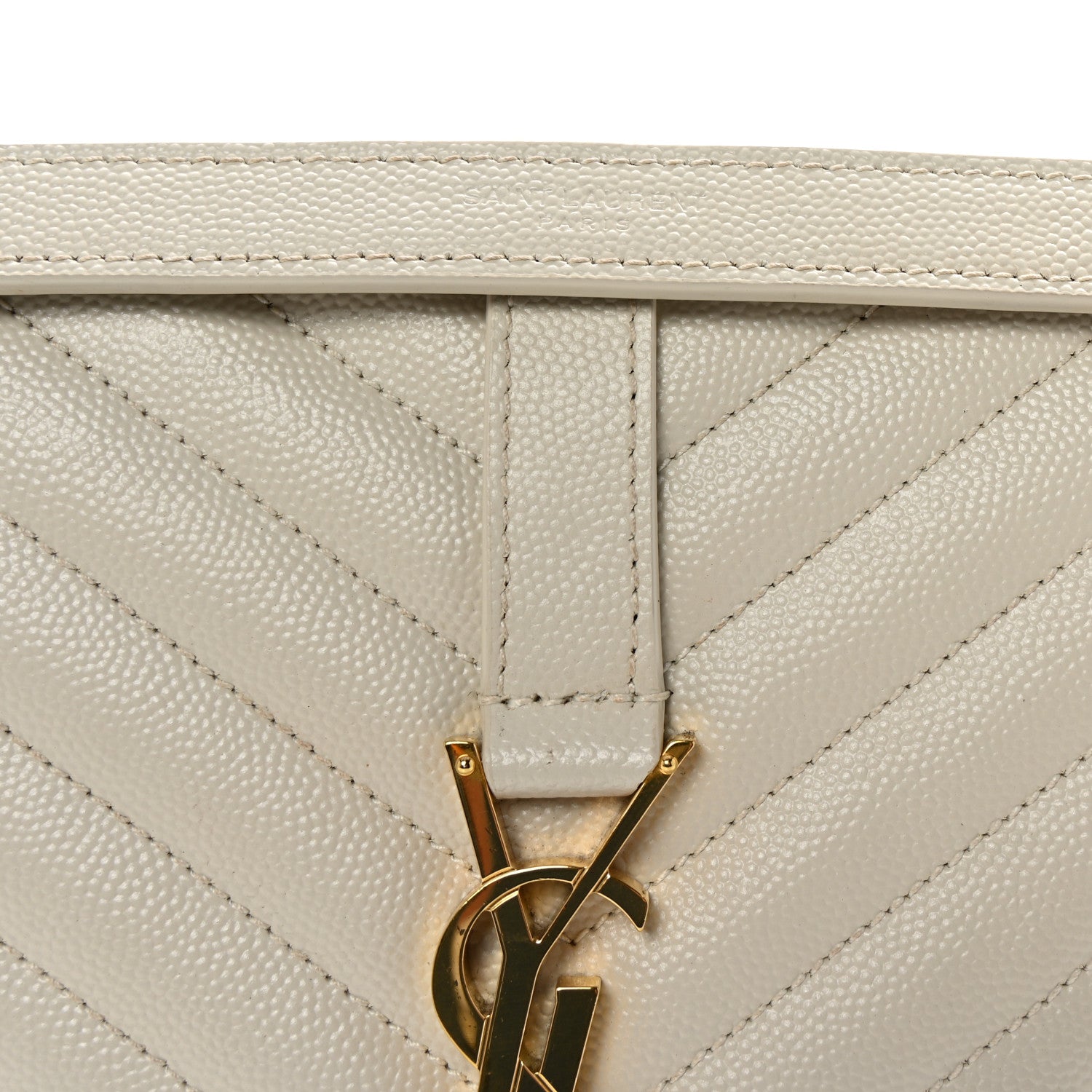 Saint Laurent Grain De Poudre Textured Mixed Matelasse Medium Triquilt Monogram Satchel Crema Soft 7 of 9