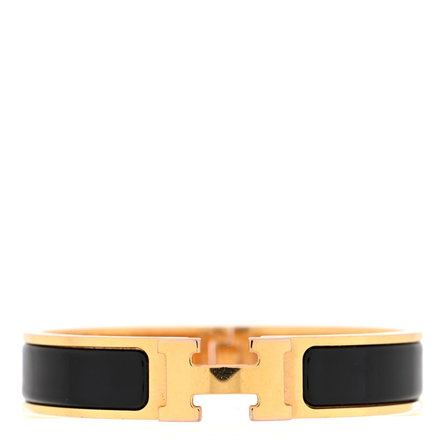 Enamel Narrow Clic Clac H Bracelet GM Black