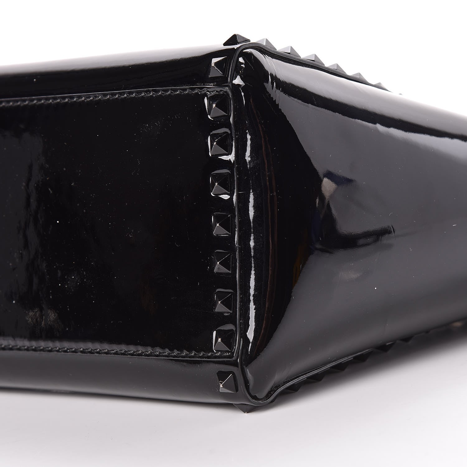 Valentino Garavani Patent Rockstud Double Handle Tote Black 12 of 12