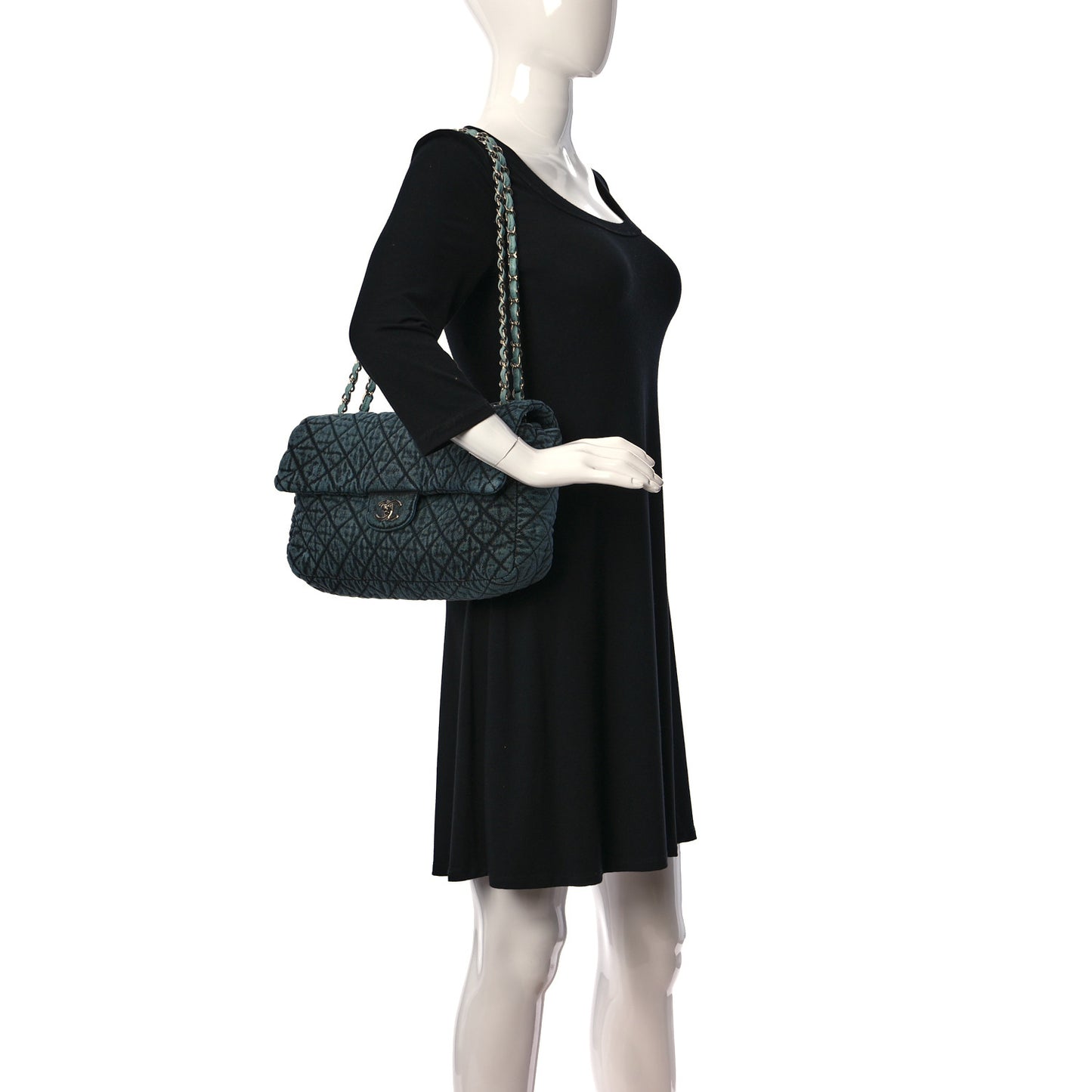 Denim Quilted Denimpression Flap Blue Black