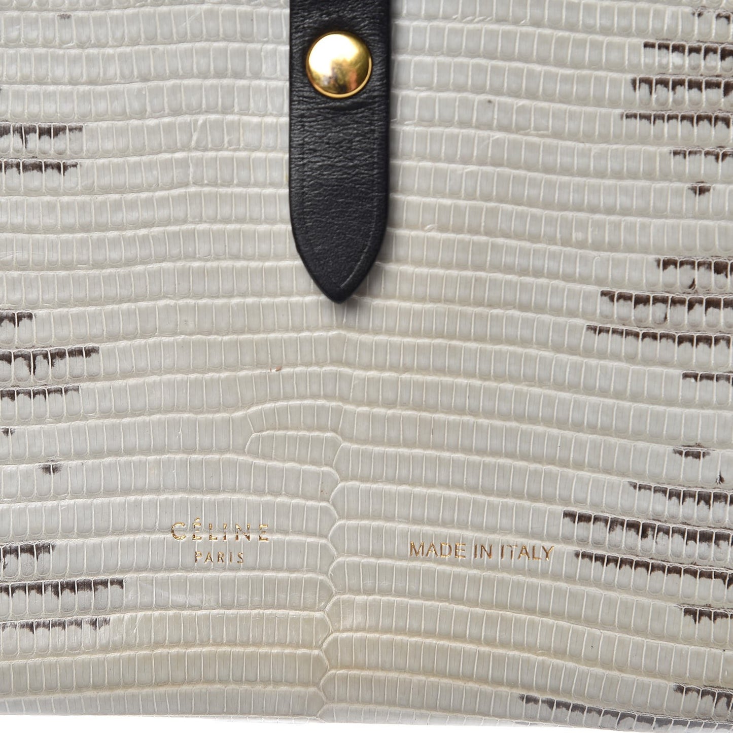 Lizard Calfskin Large Multifunction Strap Wallet Natural
