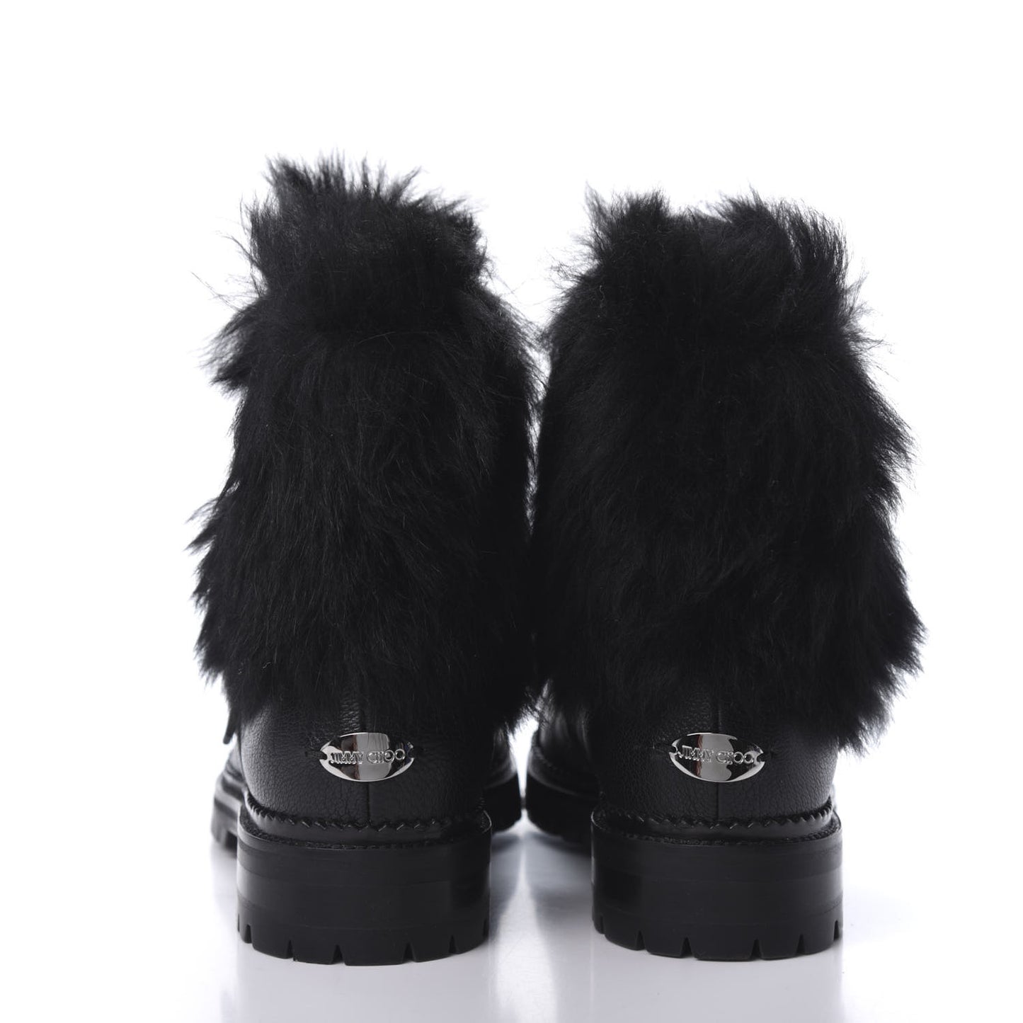 Calfskin Shearling Hank Triple Strap Boots 37 Black