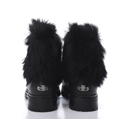 Jimmy Choo Calfskin Shearling Hank Triple Strap Boots 37 Black 5 of 9