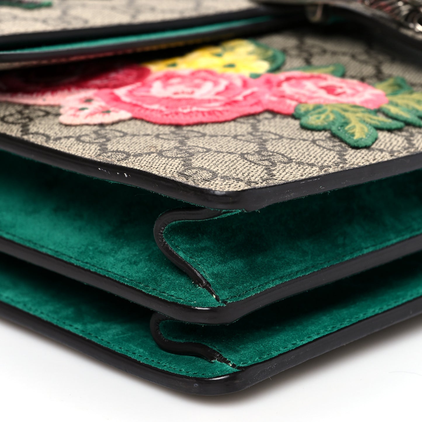 GG Supreme Monogram Embroidered Medium Dionysus Shoulder Bag Emerald