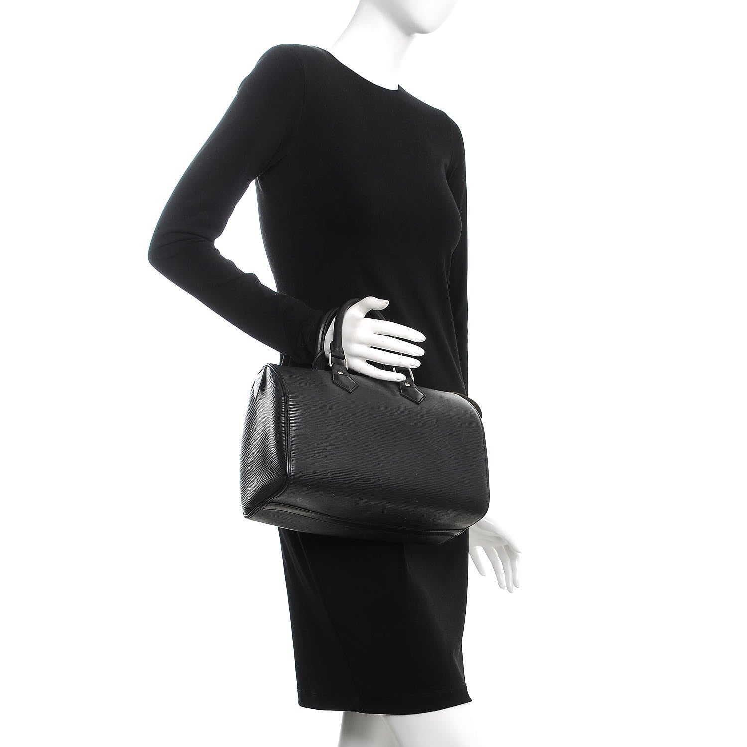 Louis Vuitton Epi Speedy 25 Black 2 of 17