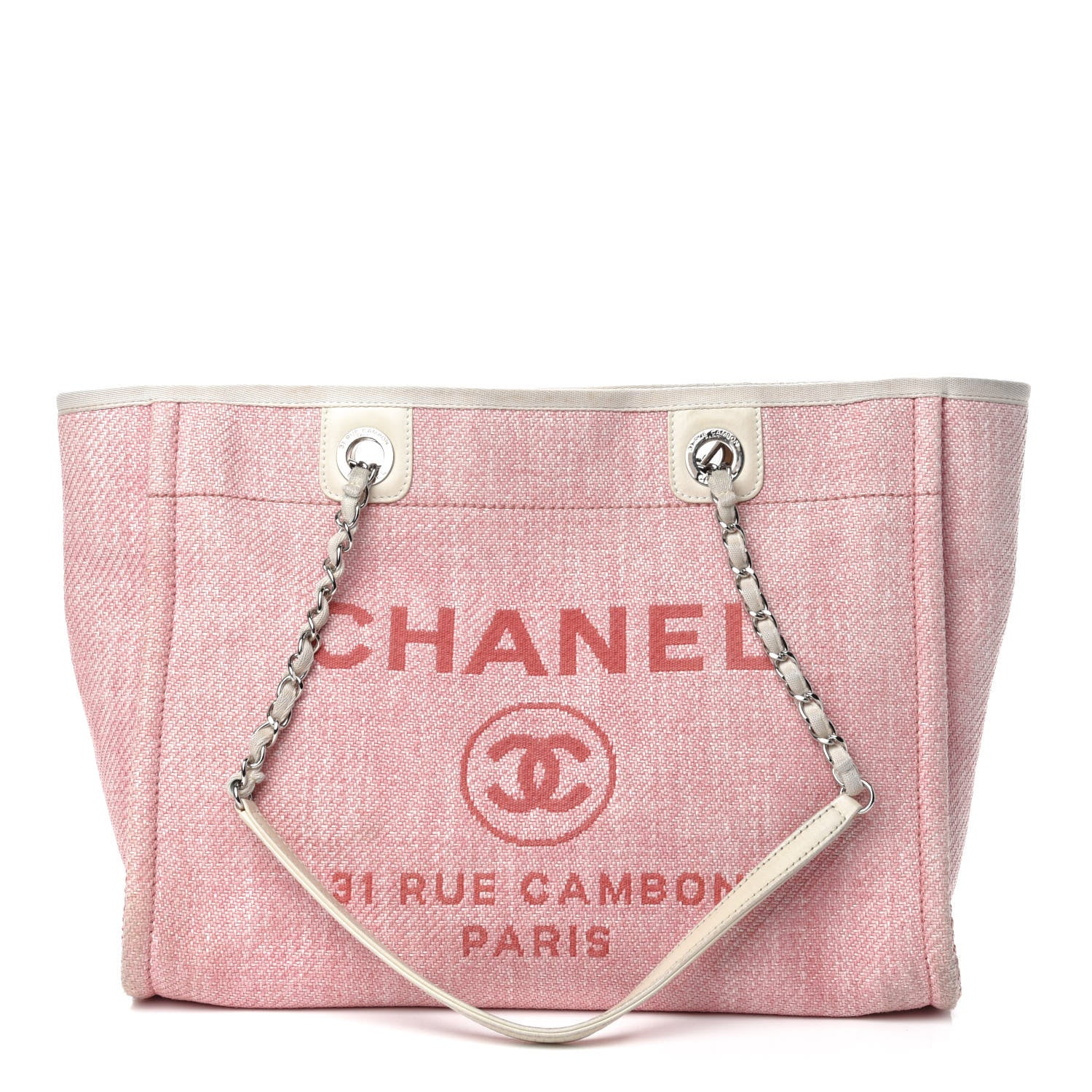 Chanel Canvas Small Deauville Tote Pink 1 of 14