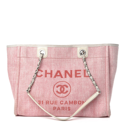 Chanel Canvas Small Deauville Tote Pink 1 of 14