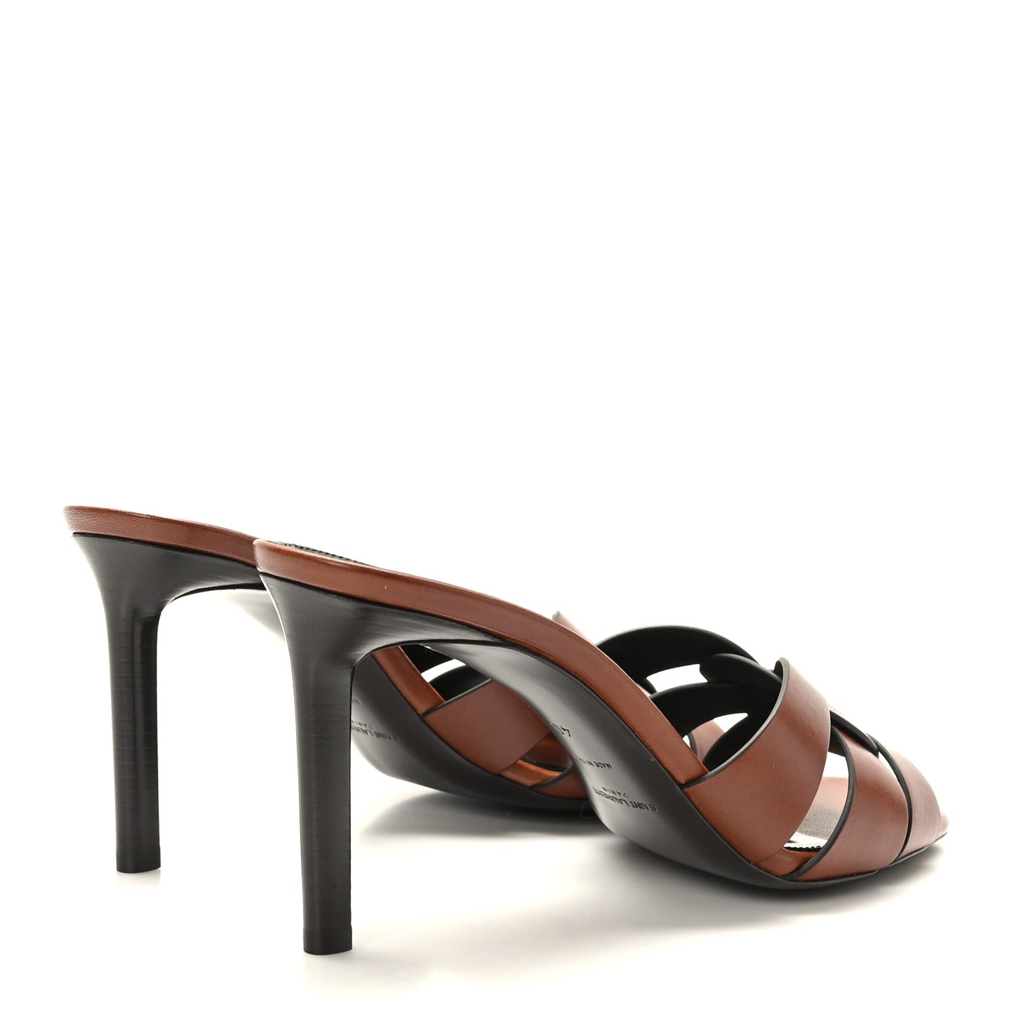 Calfskin Tribute 85 Slide Sandals 40 New Papaya