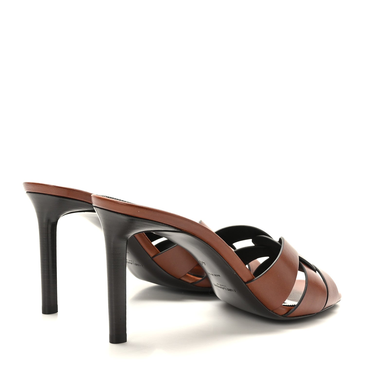 Saint Laurent Calfskin Tribute 85 Slide Sandals 40 New Papaya 4 of 9
