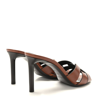 Saint Laurent Calfskin Tribute 85 Slide Sandals 40 New Papaya 4 of 9
