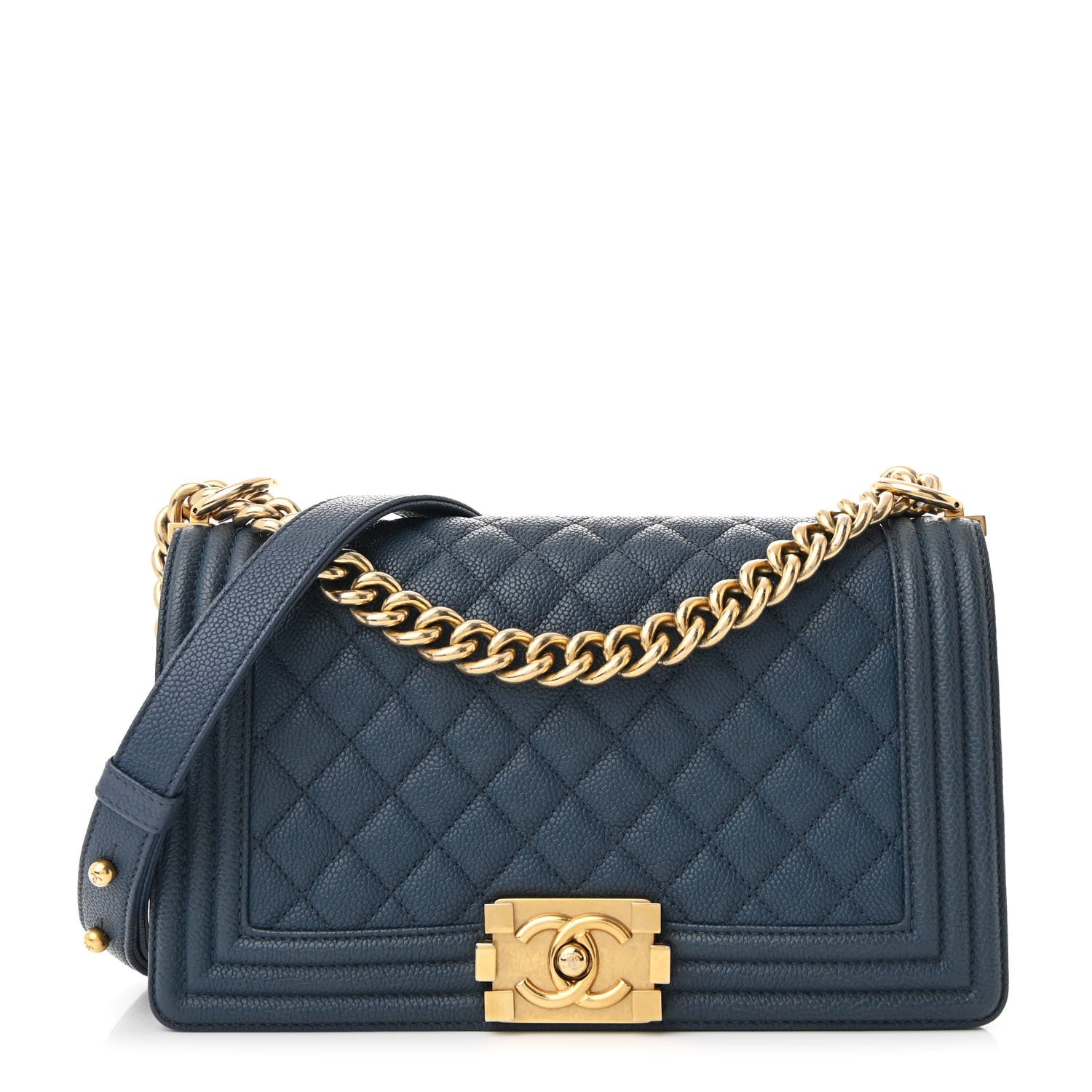 Chanel Caviar Quilted Medium Boy Flap Navy 1 of 11