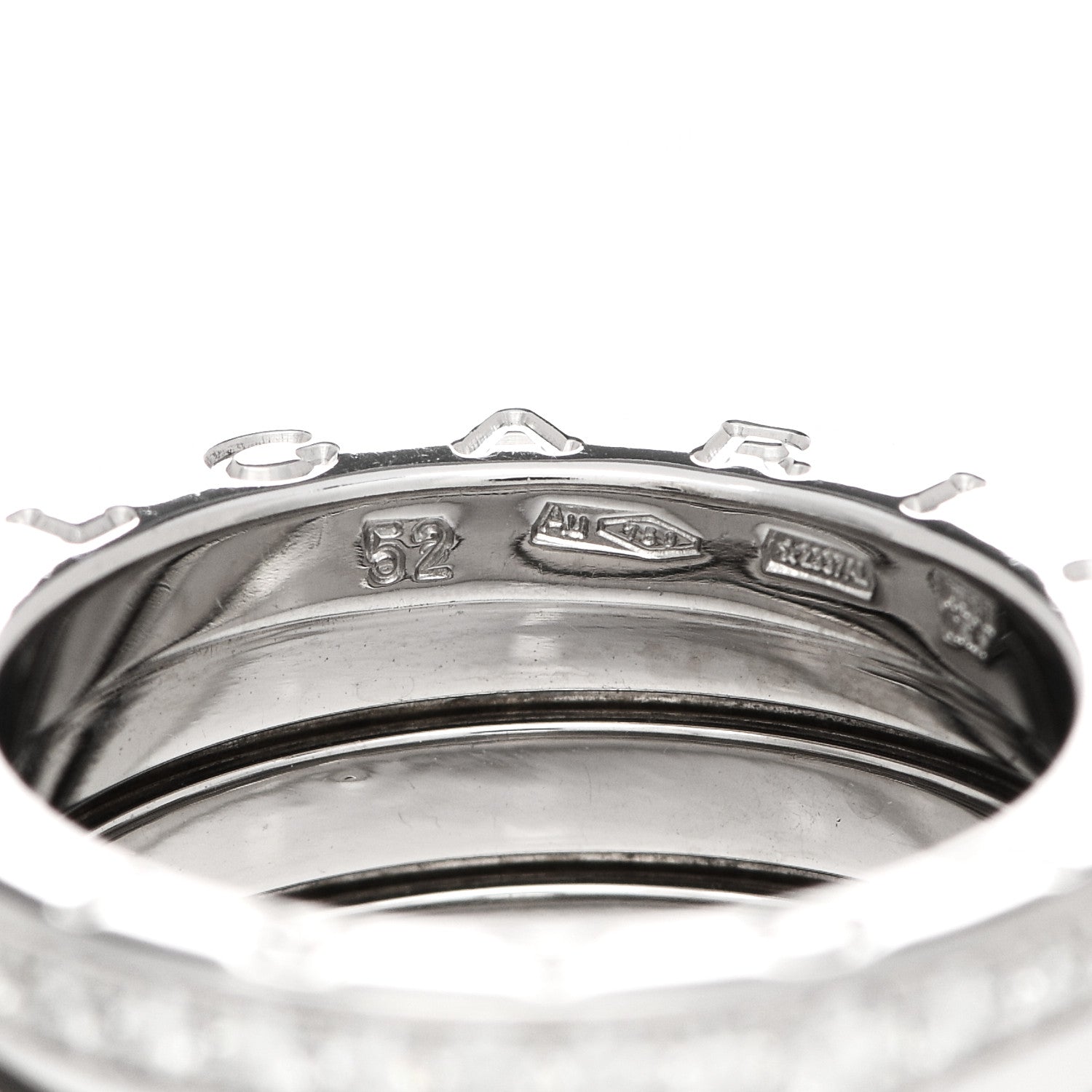 Bulgari 18K White Gold Diamond B.Zero1 Four-Band Pave Ring 52 6 4 of 6