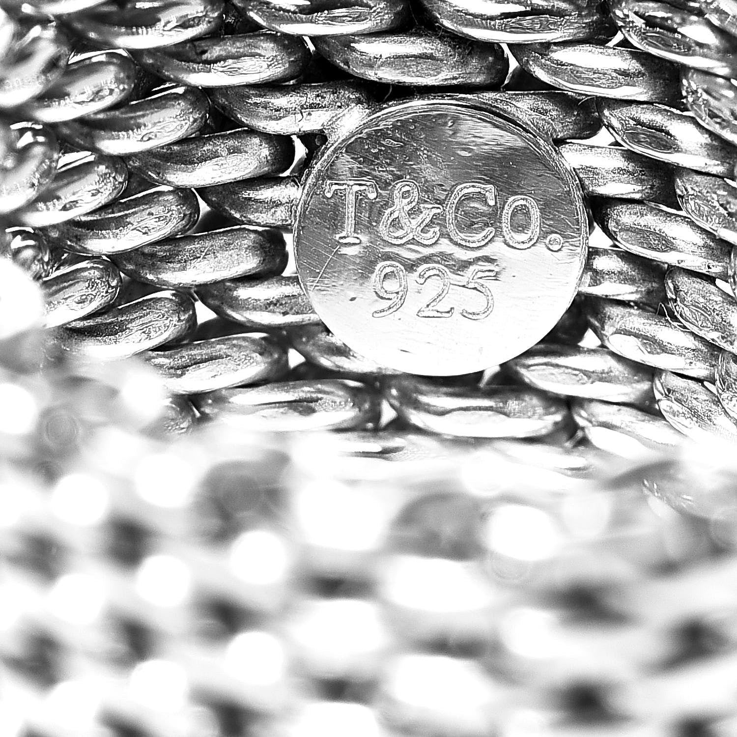 Tiffany Sterling Silver Somerset Mesh Ring 54 6.75 4 of 4