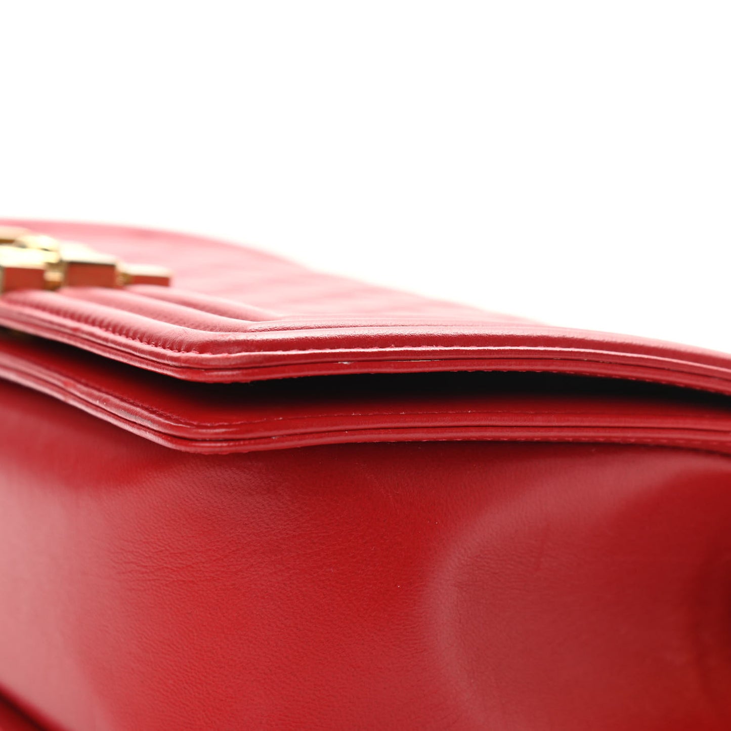 Calfskin Quilted Medium Boy Flap Red