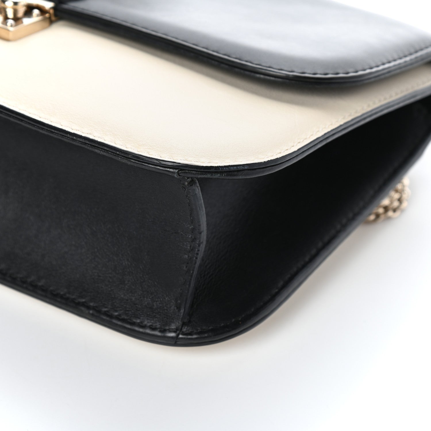 Valentino Garavani Vitello Medium Glam Lock Rockstud Flap Black Light Ivory 11 of 11