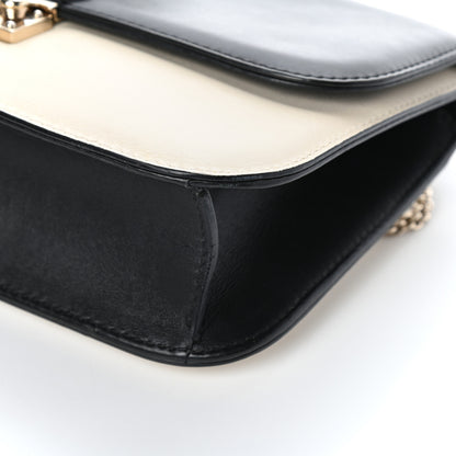 Valentino Garavani Vitello Medium Glam Lock Rockstud Flap Black Light Ivory 11 of 11