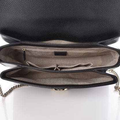 Gucci Dollar Calfskin Medium Interlocking G Top Handle Shoulder Bag Black 7 of 10