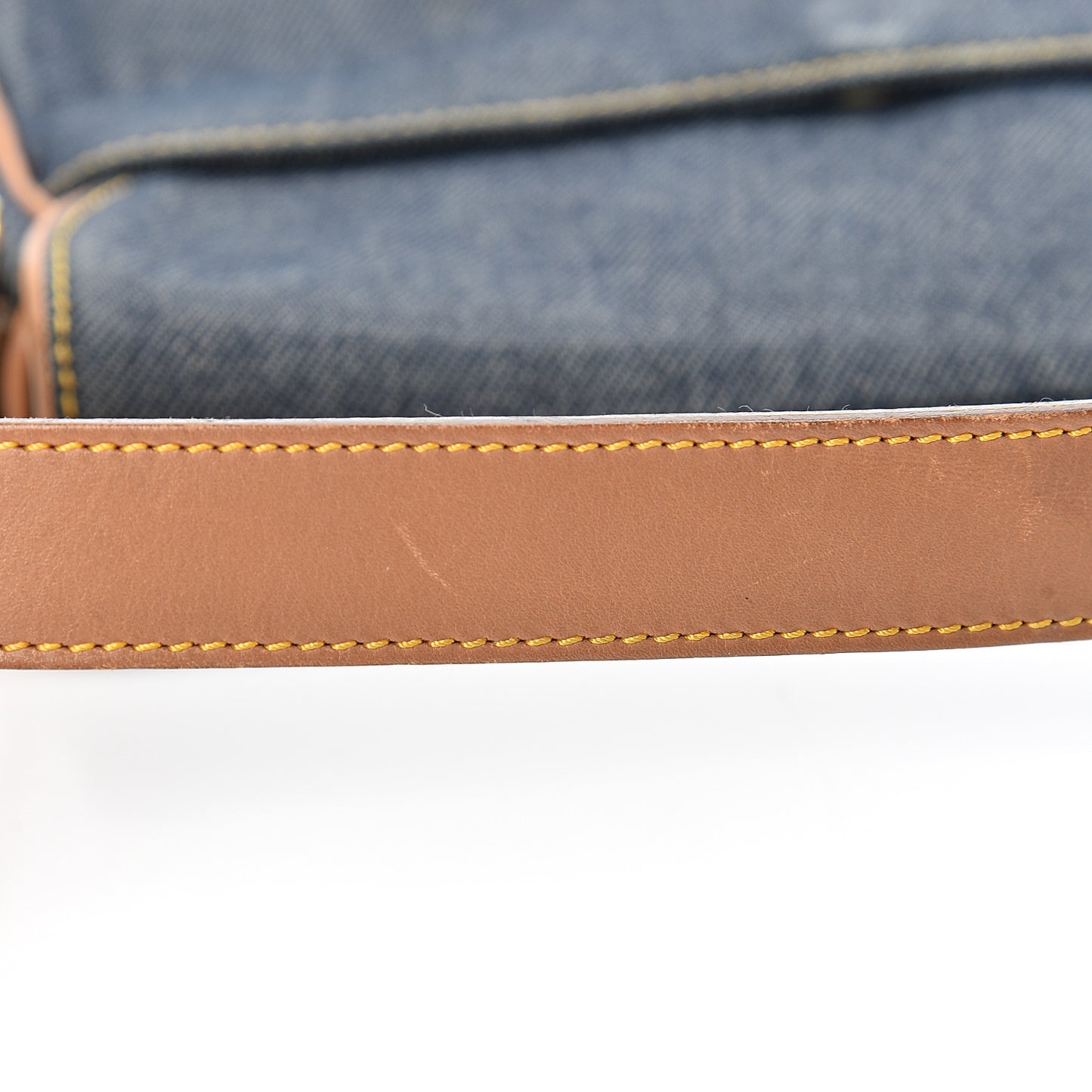 Denim Calfskin Saddle Bag Blue