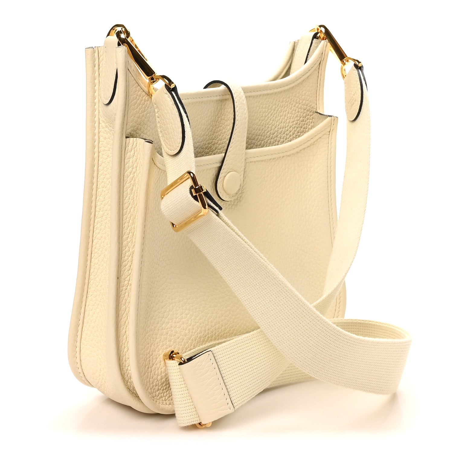 Hermes Taurillon Clemence Evelyne 23 Poche III Cream 3 of 10