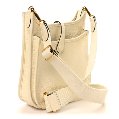 Hermes Taurillon Clemence Evelyne 23 Poche III Cream 3 of 10
