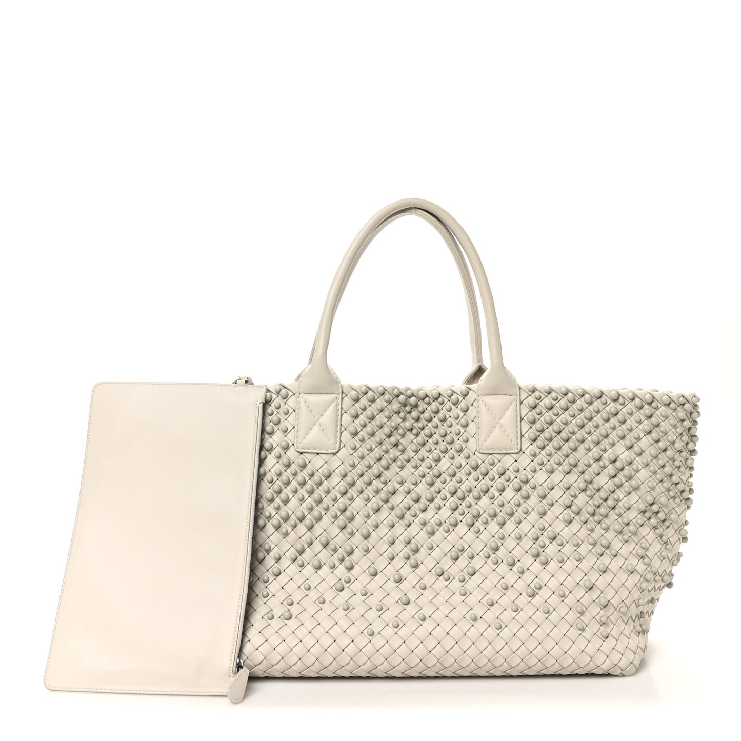 Nappa Intrecciato Beaded Medium Cabat Cream