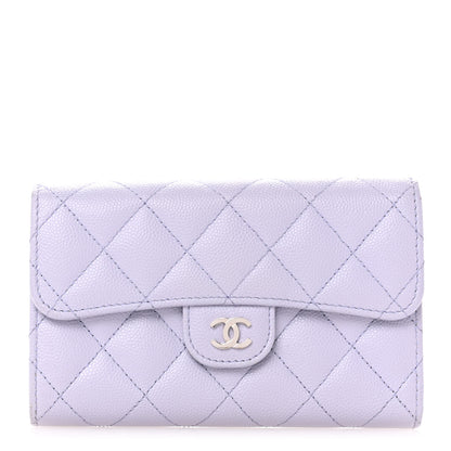 Chanel Caviar Quilted Medium Flap Wallet Light Purple 1 of 14